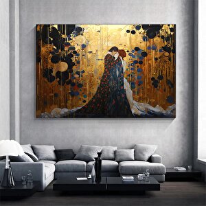 Öpücük Kanvas Tablosu; Klimt Tarzı; Büyük Kanvas