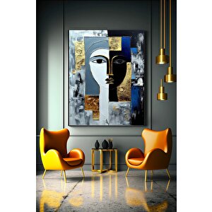Soyut Yüz Kanvas Tablo; Portre Sanatı; Asmaya Hazır; Trend Dekor; Hediye