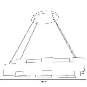 Chimney Sarkıt Led Avize Alta Ve Üste Işık 83 Cm