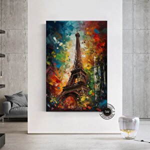 Eyfel Kulesi Soyut Çerçeveli Poster; Paris Baskısı; Renkli Resim; Paris Duvar Sanatı; Renkli Duvar D