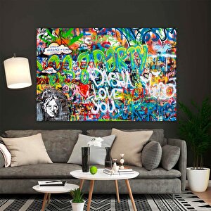 Urban Graffiti Kanvas Sanatı; Büyük Pop Art Dekor; Arkadaşa Hediye; Büyük Baskı 20x30 cm