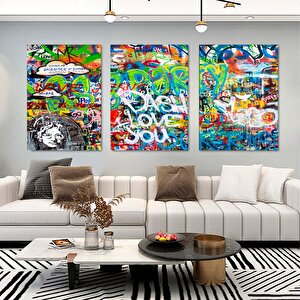 Urban Graffiti Kanvas Sanatı; Büyük Pop Art Dekor; Arkadaşa Hediye; Büyük Baskı 20x30 cm