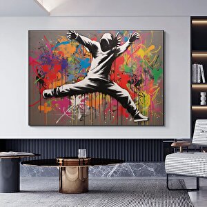 Renkli Graffiti Kanvas Baskısı – Soyut Duvar Sanatı; Dekoratif Kanvas Resim; Poster Baskı 40x60 cm