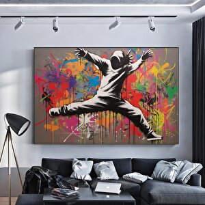 Renkli Graffiti Kanvas Baskısı – Soyut Duvar Sanatı; Dekoratif Kanvas Resim; Poster Baskı 40x60 cm