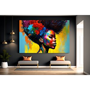 Modern Afro-amerikan Kadın Graffiti Duvar Sanatı; Kadın Graffiti Dekoru 20x30 cm