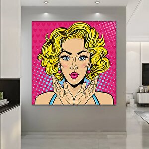 Pop Art Kadın Duvar Sanatı – Komik Stil, Dudak Temalı Baskı
