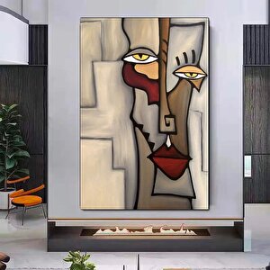 Picasso Soyut Figürler Posteri – Yüzle Bütünleşen Duvar Sanatı; Kanvas Tablo; Oturma Odası Dekoru 150x290 cm