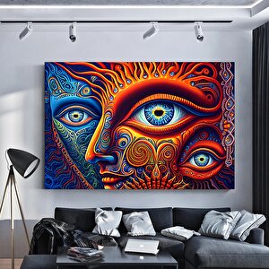 Dmt Psikedelik Üçüncü Göz Kanvas Tablosu; Göz Psikedelik Kanvas Baskısı 30x40 cm