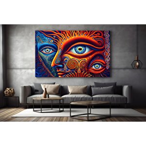 Dmt Psikedelik Üçüncü Göz Kanvas Tablosu; Göz Psikedelik Kanvas Baskısı