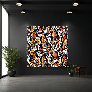 Soyut Yüz Kanvas Tablo | Renkli Soyut Sanat | Yüz Posteri | Modern Dekor