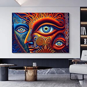 Dmt Psikedelik Üçüncü Göz Kanvas Tablosu; Göz Psikedelik Kanvas Baskısı 100x200 cm