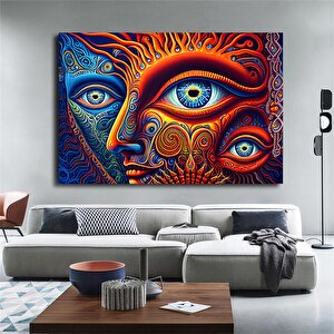 Dmt Psikedelik Üçüncü Göz Kanvas Tablosu; Göz Psikedelik Kanvas Baskısı 100x200 cm