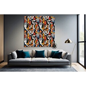 Soyut Yüz Kanvas Tablo | Renkli Soyut Sanat | Yüz Posteri | Modern Dekor