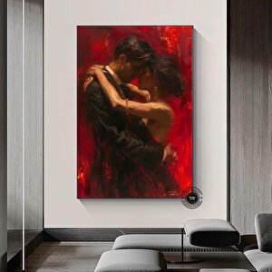 Kırmızılı Tutkulu Çift Kanvas – Yatak Odası 70x150 cm