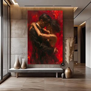 Kırmızılı Tutkulu Çift Kanvas – Yatak Odası 70x150 cm