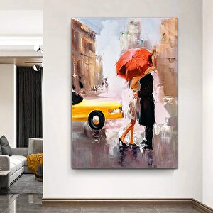 Aşk Resmi; Aşıkların Buluşması Kanvas; Erkek Ve Kadın Kanvas Resmi; Kavuşma Duvar Sanatı