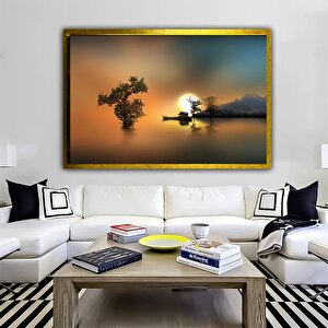 Soyut Gün Batımı Kanvas; Büyük Tablo