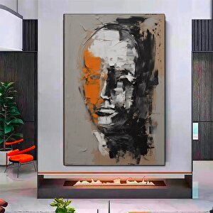 Soyut Portre Kanvas; İnsan Yüzü Tablosu 60x120 cm