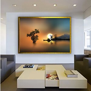 Soyut Gün Batımı Kanvas; Büyük Tablo