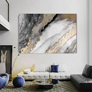 Gri Altın Soyut Kanvas Baskısı; Lüks Soyut Duvar Sanatı; Oturma Odası Dekoru; Büyük Modern Sanat Ese