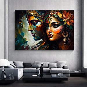Radha Krishna Kanvas Tablosu; Geleneksel Hint Reprodüksiyon