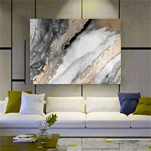 Gri Altın Soyut Kanvas Baskısı; Lüks Soyut Duvar Sanatı; Oturma Odası Dekoru; Büyük Modern Sanat Ese