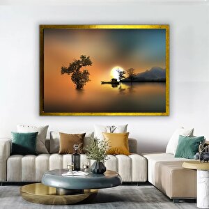 Soyut Gün Batımı Kanvas; Büyük Tablo