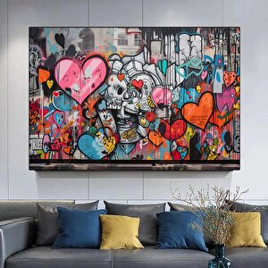 Renkli Graffiti Kanvas Baskı; Dekoratif Poster 120x180 cm