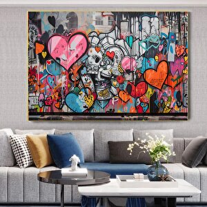 Renkli Graffiti Kanvas Baskı; Dekoratif Poster 120x180 cm
