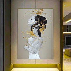 Altın Dumanlı Kadın Kanvas; Kadın Portresi