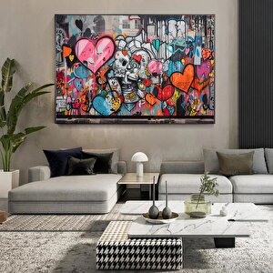 Renkli Graffiti Kanvas Baskı; Dekoratif Poster