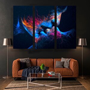 Romantik Öpüşen Çift Kanvas – Vintage Duvar Sanatı 60x120 cm