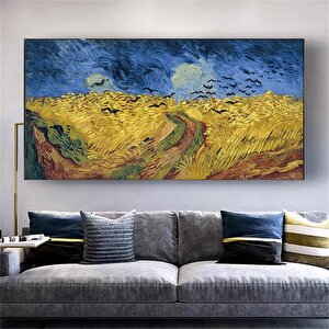 Van Gogh 'buğday Tarlası' Kanvas 100x200 cm