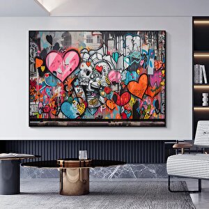 Renkli Graffiti Kanvas Baskı; Dekoratif Poster