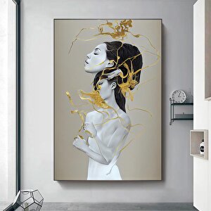 Altın Dumanlı Kadın Kanvas; Kadın Portresi