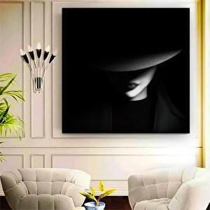 Kadın Silueti Tuval Resmi, Kadın Ile Sıcak Soyut Tuval Resmi, Modern Kadın Resmi, Siyah Beyaz Kadın