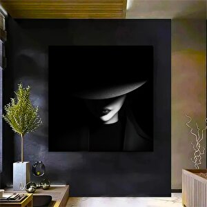 Kadın Silueti Tuval Resmi, Kadın Ile Sıcak Soyut Tuval Resmi, Modern Kadın Resmi, Siyah Beyaz Kadın