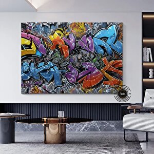 Graffiti Sanatı Kanvas Tablo; Çerçeveli Urban Poster; Duvar Dekoru 20x30 cm