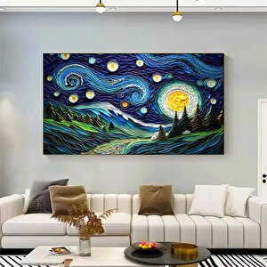 Van Gogh'ın Yıldızlı Gece Duvar Baskısı | Vincent Van Gogh Goblen | Manzara Duvar Asması Sanatı | Gö