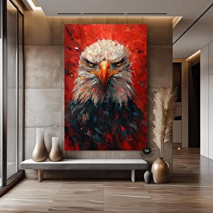 Görkemli Kel Kartal Tuval Sanatı - Kel Kartal Duvar Sanatı, Asmaya Hazır Duvar Dekoru 140x200 cm