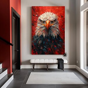 Görkemli Kel Kartal Tuval Sanatı - Kel Kartal Duvar Sanatı, Asmaya Hazır Duvar Dekoru 140x200 cm