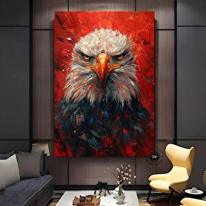 Görkemli Kel Kartal Tuval Sanatı - Kel Kartal Duvar Sanatı, Asmaya Hazır Duvar Dekoru
