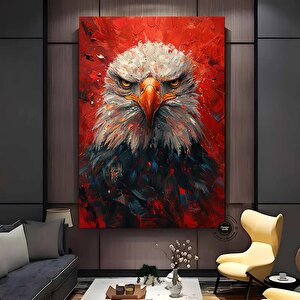 Görkemli Kel Kartal Tuval Sanatı - Kel Kartal Duvar Sanatı, Asmaya Hazır Duvar Dekoru