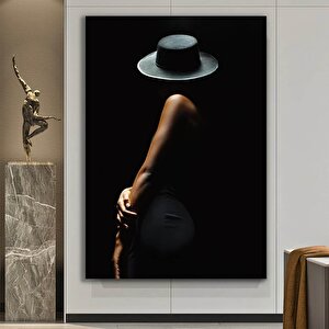 Kadın Silueti Kanvas Tablosu; Sıcak Soyut Kadın Resmi; Modern Siyah Beyaz Kadın Tablosu