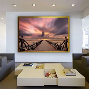 Soyut Gün Batımı Kanvas; Gökyüzü Tablosu