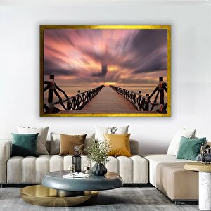 Soyut Gün Batımı Kanvas; Gökyüzü Tablosu