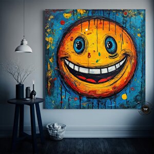 Gülümseme Duvar Sanatı; Graffiti Baskılar; Yatak Üstü Trend Dekor