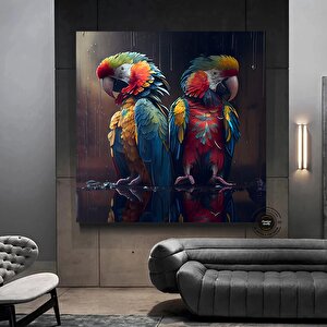 Papağan Soyut Sanat Kanvas
