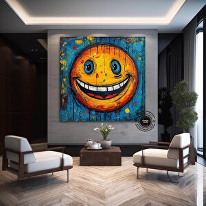 Gülümseme Duvar Sanatı; Graffiti Baskılar; Yatak Üstü Trend Dekor 70x70 cm