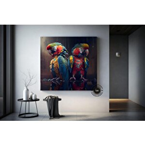 Papağan Soyut Sanat Kanvas